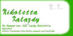 nikoletta kalazdy business card